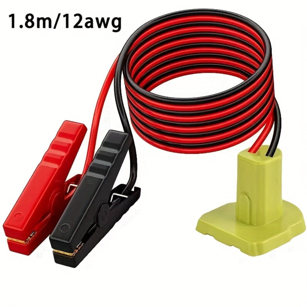 Jumper Cables with Battery Adapter – Compatible with Dewalt 18V & Ryobi 18V, 8AWG 5.9FT Portable Car Jump Starter Cables for Light Vehicles