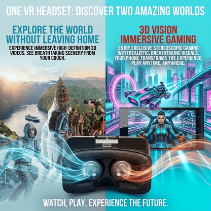 VR Headset & Retro Handheld Game Console Set, Mini 3D HD Virtual Reality Glasses with Portable Game Console