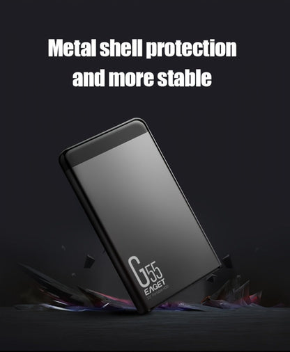500GB Portable External Hard Drive EAGET G55 for an Everyday Personal Care Routine, with the Listed Configuration