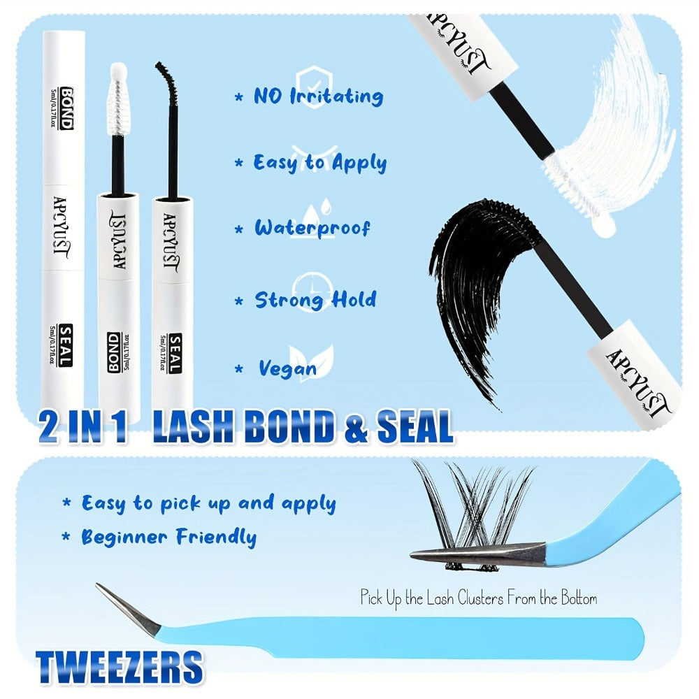 Spiky Wet-Look Fairy Lash Clusters Kit – Manga Anime C Curl Individual Spike Eyelash Extensions 8mm-18mm Mixed Length