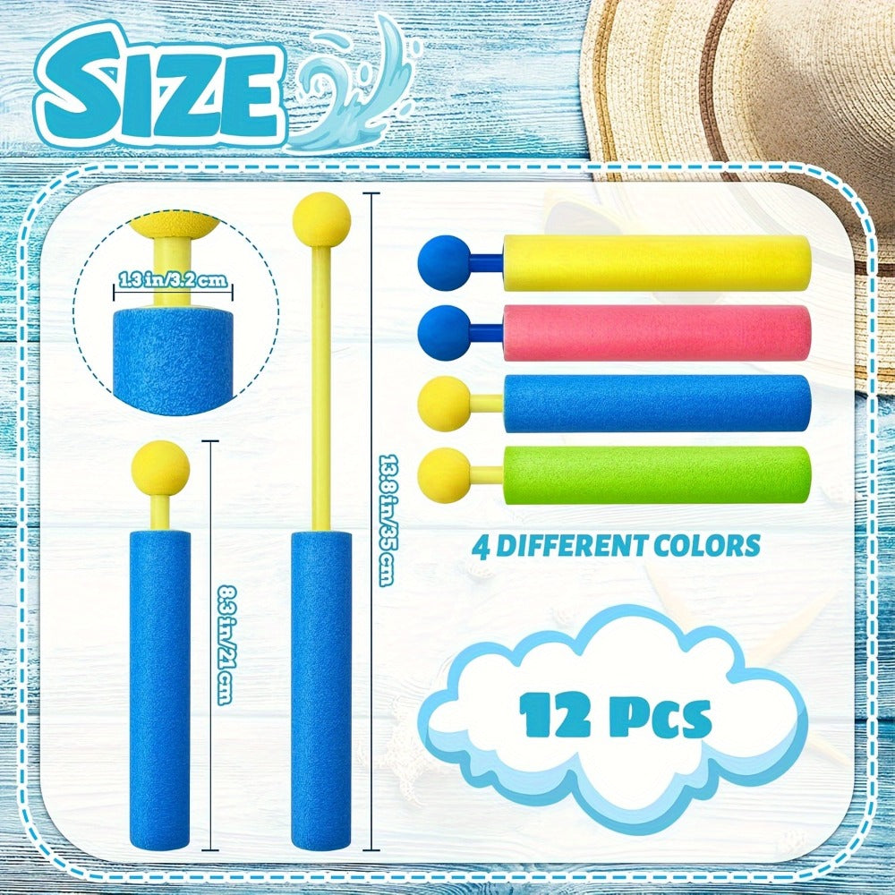 Squirt Water Gun Bulk Pack 6/12/18 Pack for Kids - Colorful Foam Shaft Water Soaker Blaster
