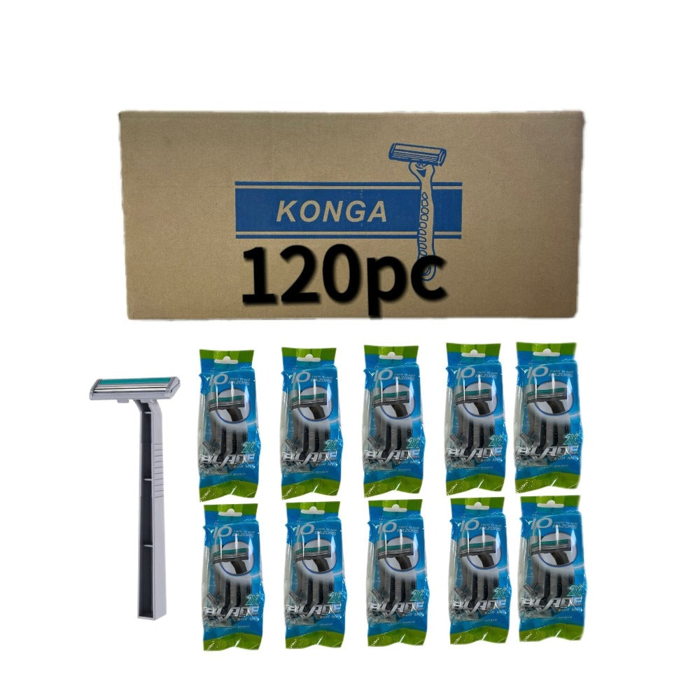Disposable Razors Bulk 120 Pack Double Blade Stainless Steel – Fresh Smooth Close Shave for Men & Women, Face Legs Underarms Body Hair