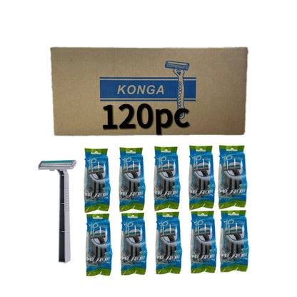 Disposable Razors Bulk 120 Pack Double Blade Stainless Steel – Fresh Smooth Close Shave for Men & Women, Face Legs Underarms Body Hair