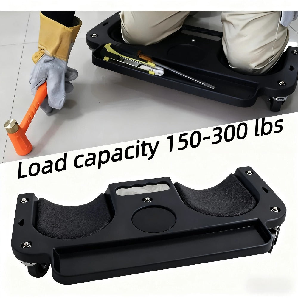 Rolling Knee Pad with Wheels & Built-In Tool Tray – Cushioned Kneeling Platform for Mechanics, Carpenters & Flooring Work