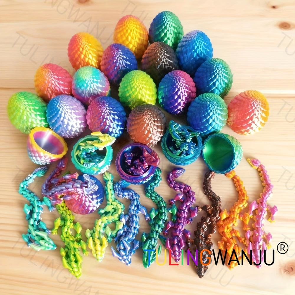 Dragon Egg Decorative Sculpture Set 40-Piece, 20 Mini Dragons & 20 Dragon Eggs Figurines, 4.92" Dragons & 2.2" Eggs