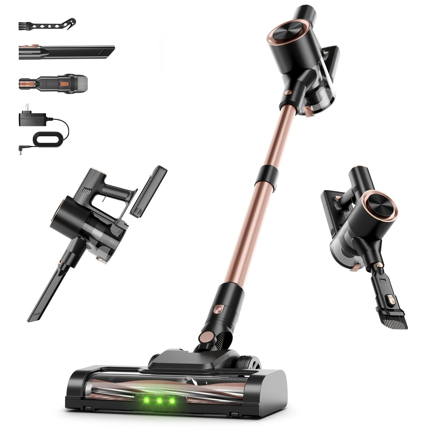 Cordless Vacuum Cleaner 58Kpa Strong Suction 6-in-1 Rechargeable Stick Vacuum for Entryways, Bedrooms and Living Spaces