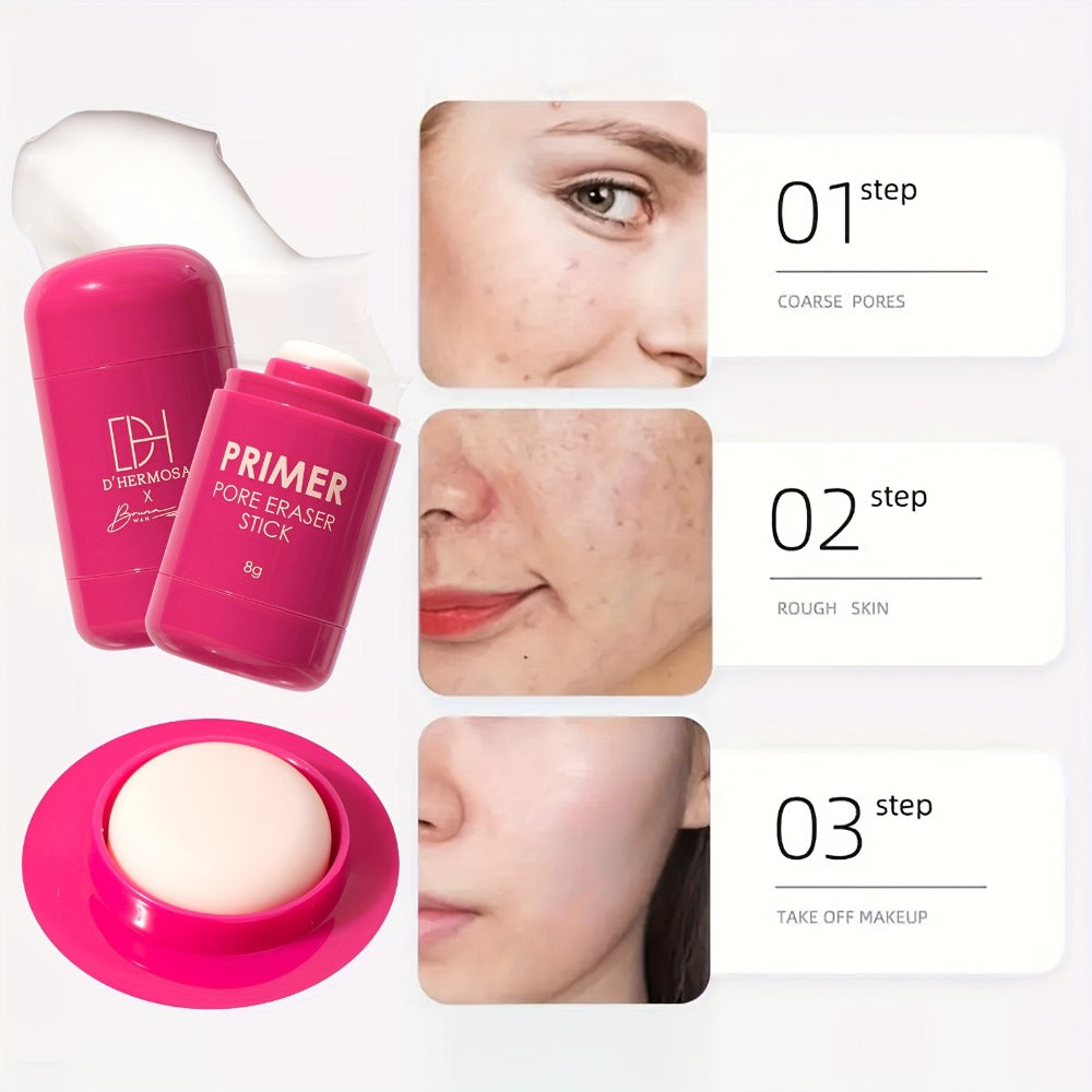 Pore Minimizer Face Primer Stick 2pcs Oil Control Matte Finish Makeup Base, for Makeup, Travel and Everyday Vanity Use