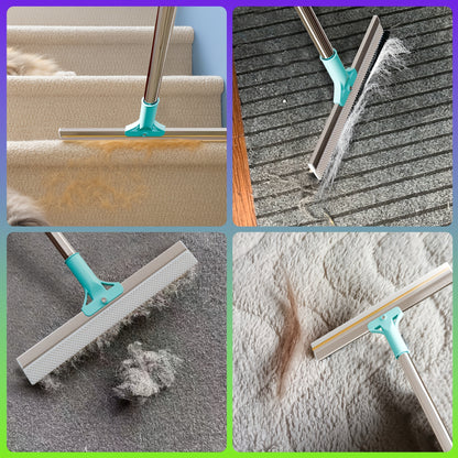 Pet Hair Remover Carpet Rake – 51-Inch Long Handle Dog & Cat Hair Removal Tool for Carpets, Rugs, Upholstery & Stairs | Deep Cleaning Fur