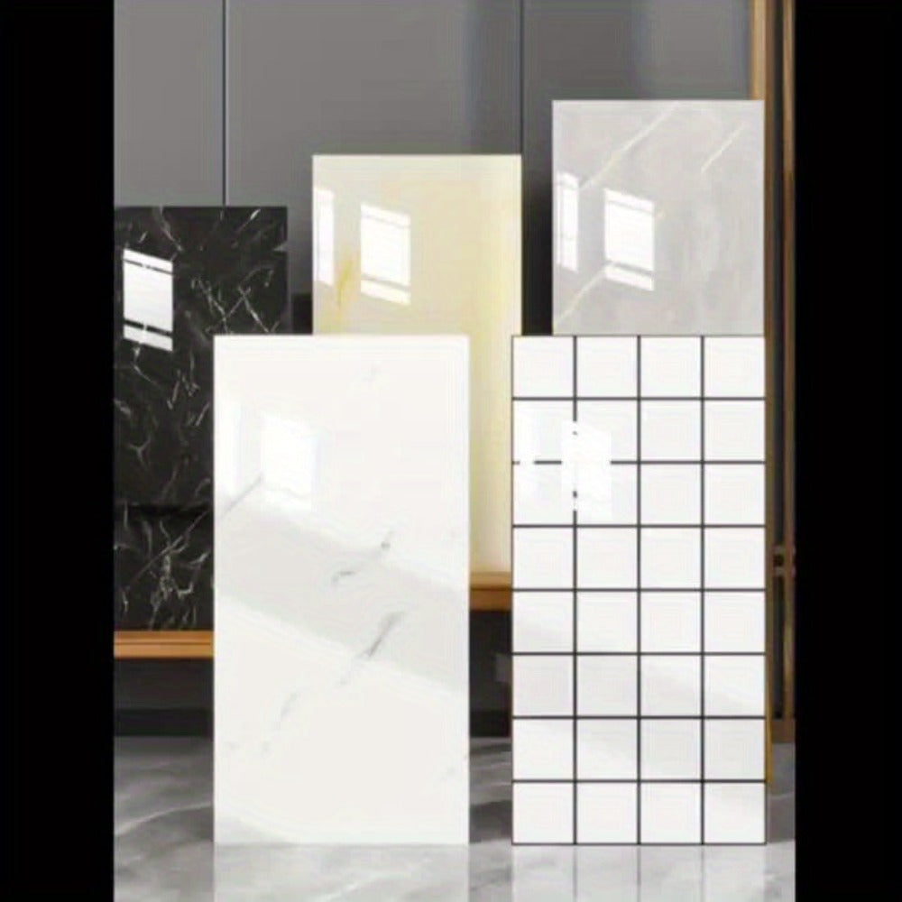 Marble Peel and Stick Wall Panels Self-Adhesive 3D Decorative Tiles – Glossy Marble Sheets, for Entryways, Bedrooms and Living Spaces