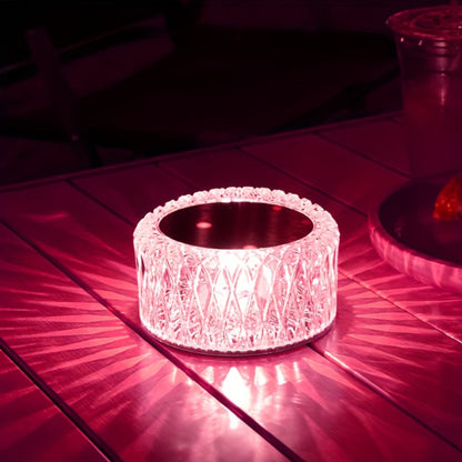 RGB LED Desk Lamp 16 Color Crystal Effect - Portable Battery Powered Night Light with Remote & Touch Control
