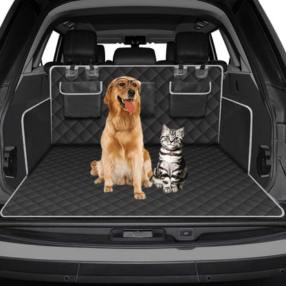 Dog Cargo Liner for SUV Sedan & Van – Waterproof Trunk Mat with Bumper Flap Protector, Non-Slip 600D Oxford, Universal Fit