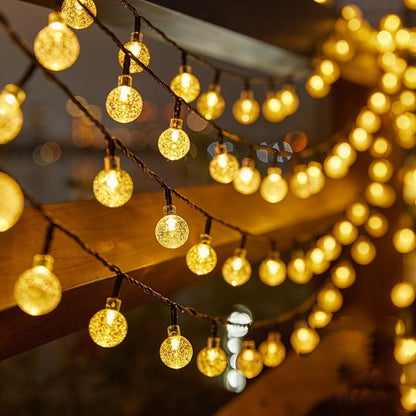 Solar String Lights in 39, 50, 72, 100 or 105-Foot Options with Spherical Bulbs, Warm or Cool White and Remote Control