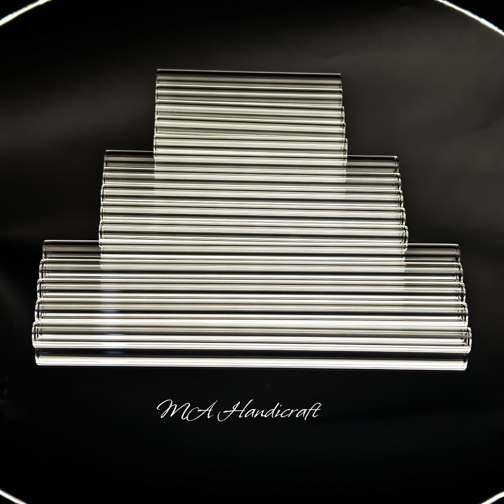 Borosilicate Glass Straws 10pcs Reusable Clear 12mm Wide, Heat Resistant 150°C for Entryways, Bedrooms and Living Spaces