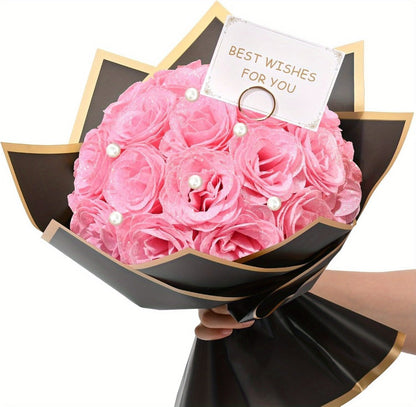 Artificial Flowers Flash-Shine Rose Bouquet in 24 or 36-Piece Sets across Five Color Options