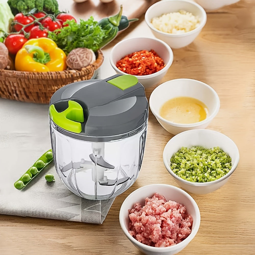 Vegetable Chopper with 3/5 Blades, Multifunctional Onion Chopper, Food Dicer & Salad Cutter with Container