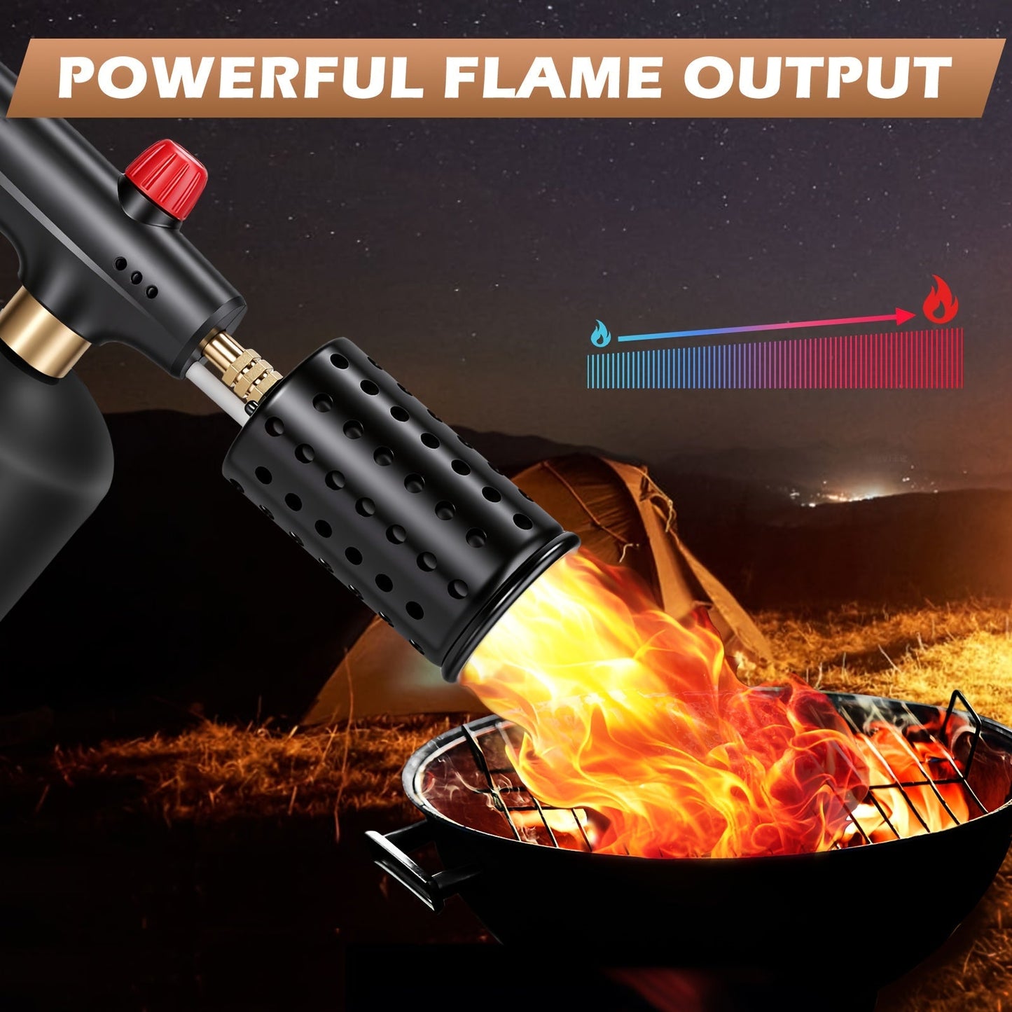 Kitchen Torch Propane Culinary Torch with Adjustable Flame, Safety Lock & Heat Dissipation, Butane Torch for Searing Steak