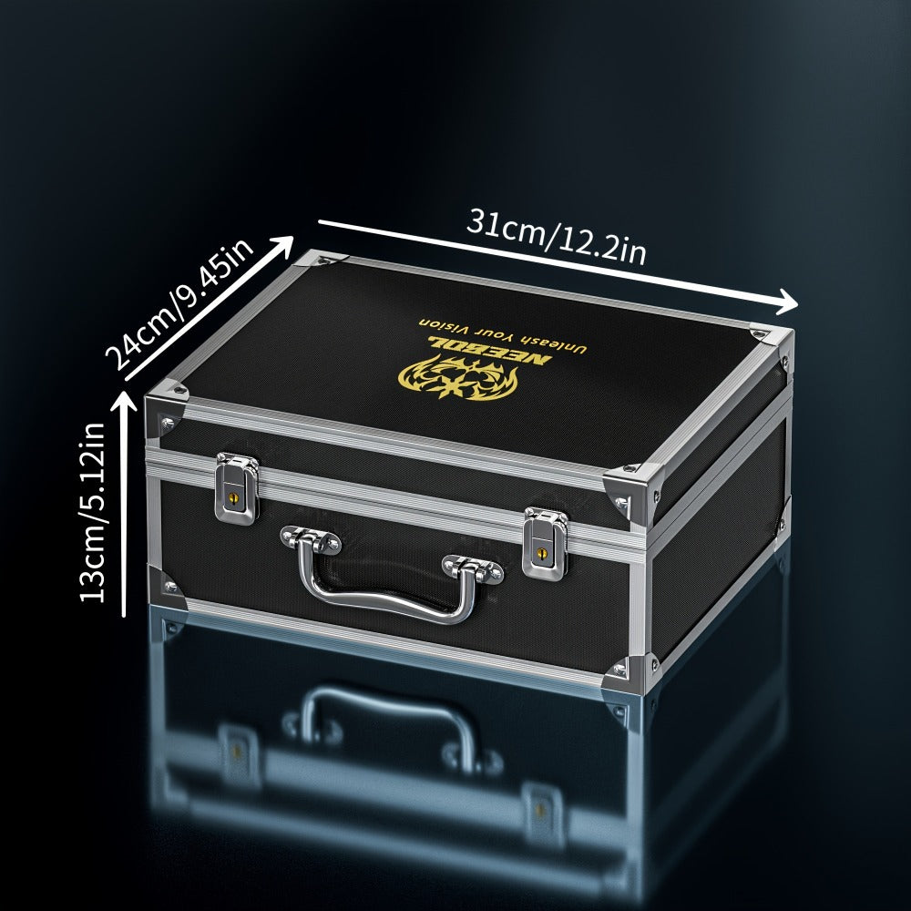 Large Aluminum Tattoo Case Organizer Storage Box Carrying Case for Tattoo Tools Nail Art Makeup Cosmetics Portable Travel Train Case Black