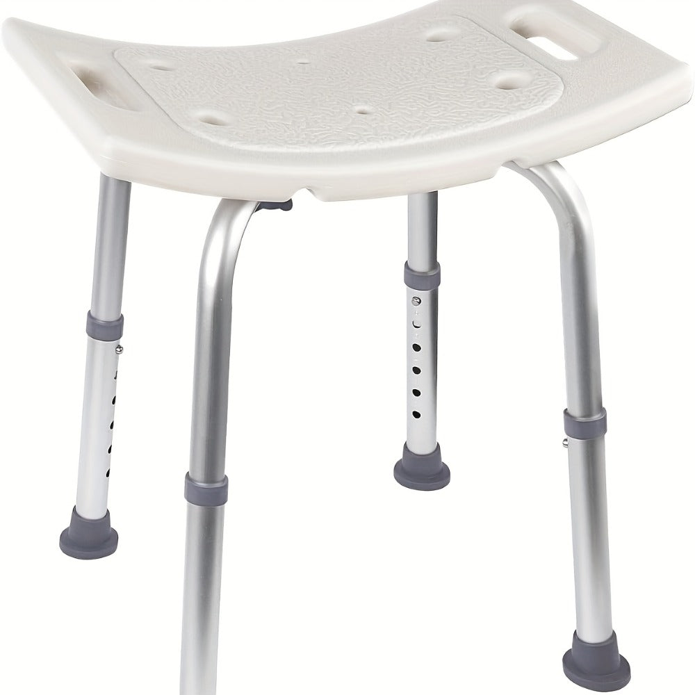 Shower Bench with Suction Feet, Adjustable Bath Stool, Aluminum, Bath Seat for Seniors, Adults & Disabled