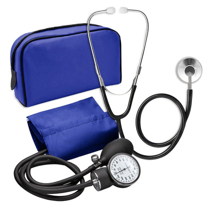 Blood Pressure Monitor Manual Aneroid Set, Upper-Arm Nylon Cuff with Dial Gauge, Stethoscope and Case
