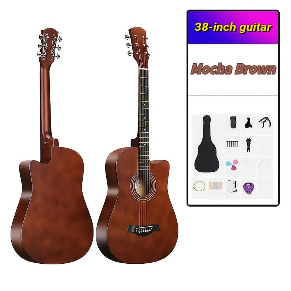 38-Inch Cutaway Acoustic Guitar Kit with Nylon Strings and Gig Bag detail image - detail view 3