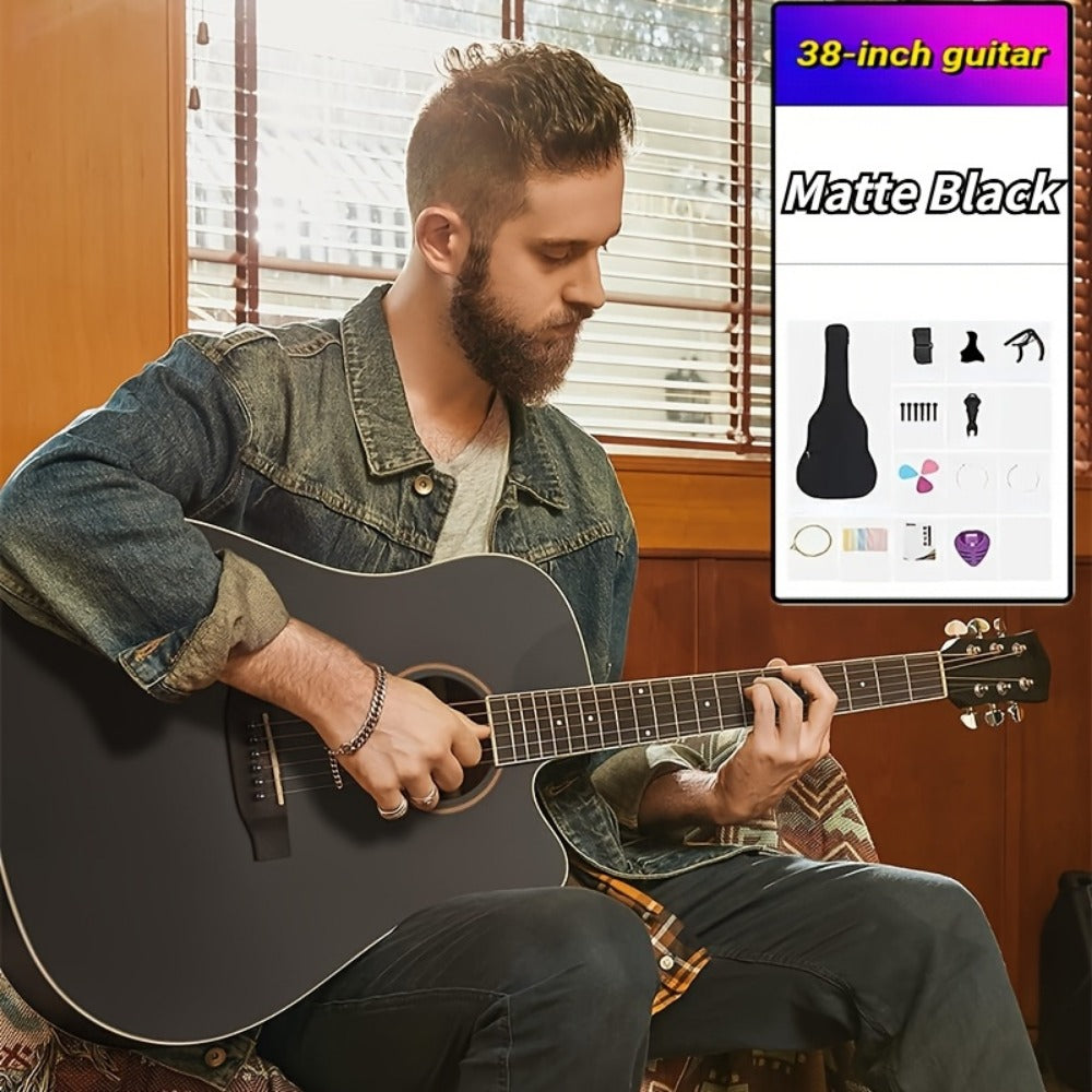 38-Inch Cutaway Acoustic Guitar Kit with Nylon Strings and Gig Bag detail image - detail view 5