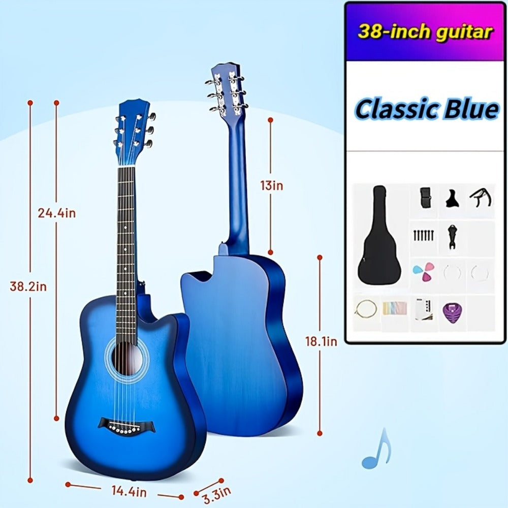 38-Inch Cutaway Acoustic Guitar Kit with Nylon Strings and Gig Bag detail image - detail view 9