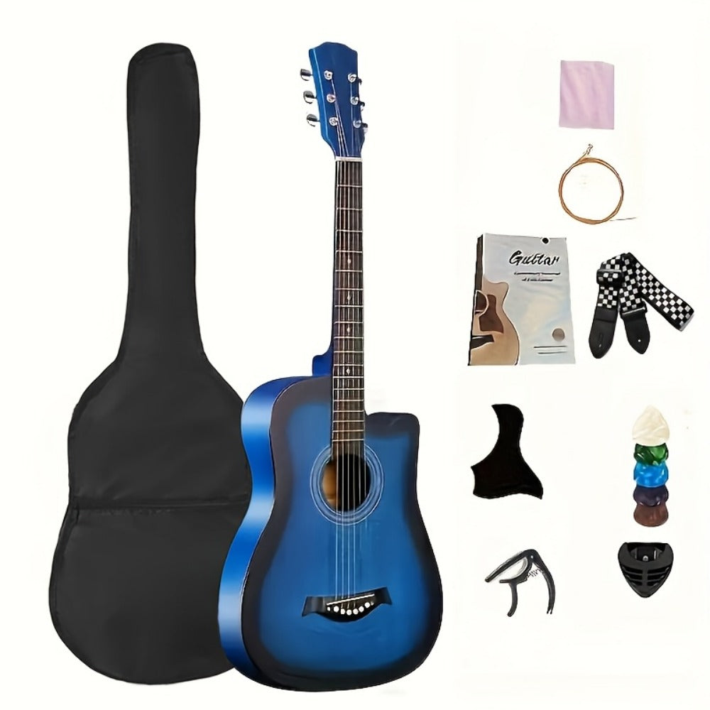 38-Inch Matte Acoustic Guitar Kit with Gig Bag and Accessories detail image - detail view 5