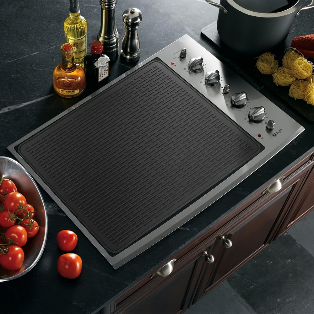 Silicone Stove Top Cover Mat, Heat-Resistant 28x20 Inch Cooktop Protector & Dish Drying Mat for Gas & Electric Stoves