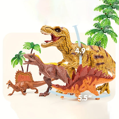 Dinosaur Toys for Kids 19pcs with Play Mat & Storage Cage, Realistic Dinosaur Figures Playset for Boys Girls Ages 3+