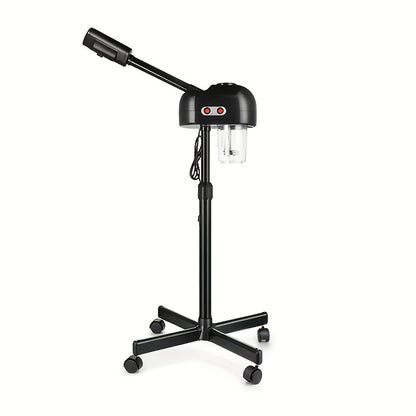 Standing Facial Steamer with Five-Wheel Rolling Base, Black or White Head and Adjustable 26.8–36.4-Inch Height