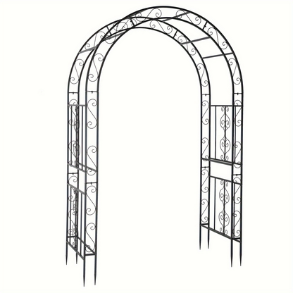 Wrought Iron Garden Arch 7ft Rose Trellis Multi-Style for Garden, Patio and Yard Use, with the Listed Configuration