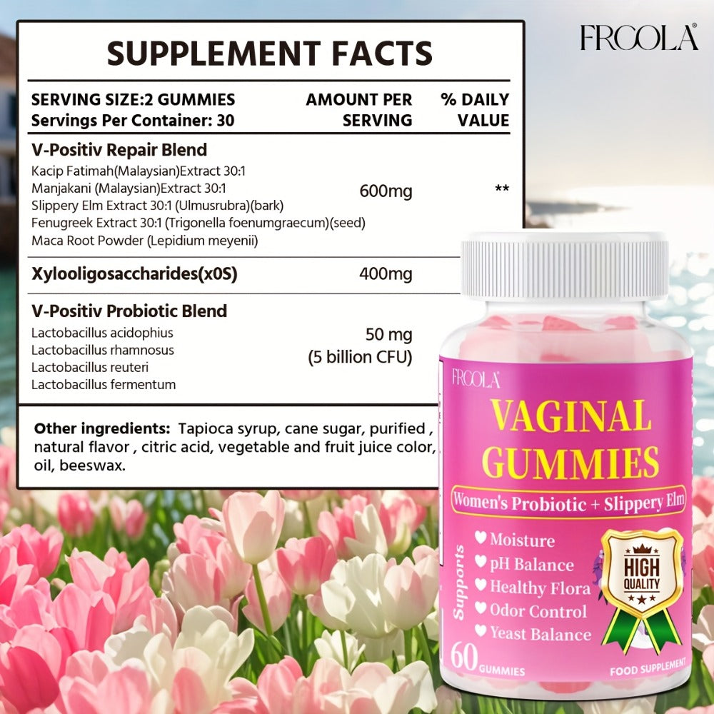 Feminine Private Care Gummies with Kacip Fatimah Fenugreek Maca Root Slippery Elm Manjakani Probiotic Blend