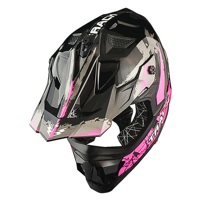 Motorcycle Helmet 1STORM Dirt-Bike Full-Face Shell with Peak Visor, XS-XXL Sizes, Padded Liner and Graphic Styles