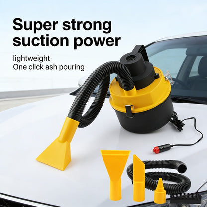 12V Bucket-Style Car Vacuum Cleaner with Suction and Blower Ports, 0.4L-Plus Source Capacity and Seven Colors
