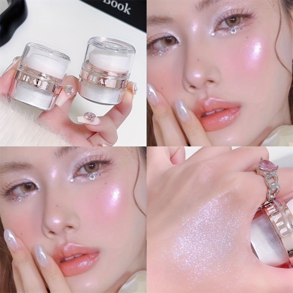 Glitter Highlighter Powder Set 3pcs Shimmer for Face & Body – Radiant Sparkle Fairy Glow Buildable Medium Coverage