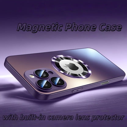 Phone Case Frosted Tempered Glass and TPU Cover with Integrated Lens Film for Select iPhones
