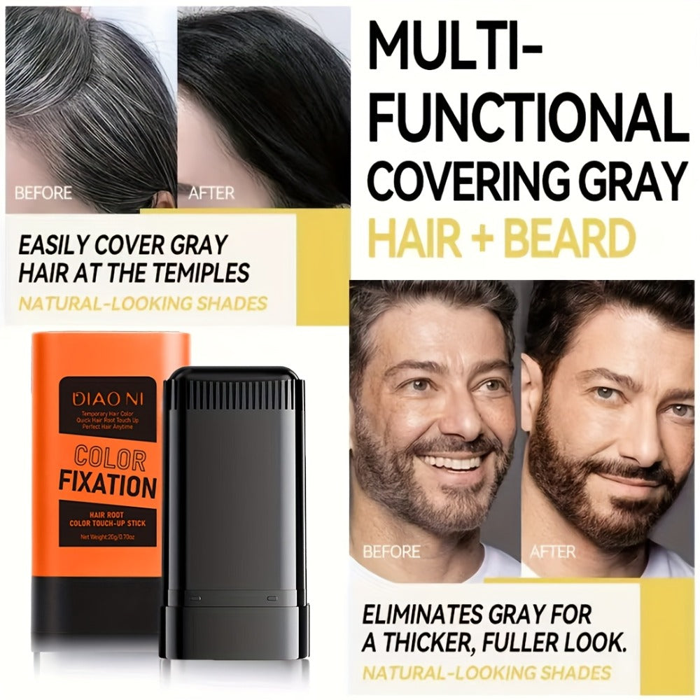 Portable Gray Root Cover Stick 2pcs, Disposable Hair Root Touch-Up with Plant-Based Squalane, Instant Gray Coverage