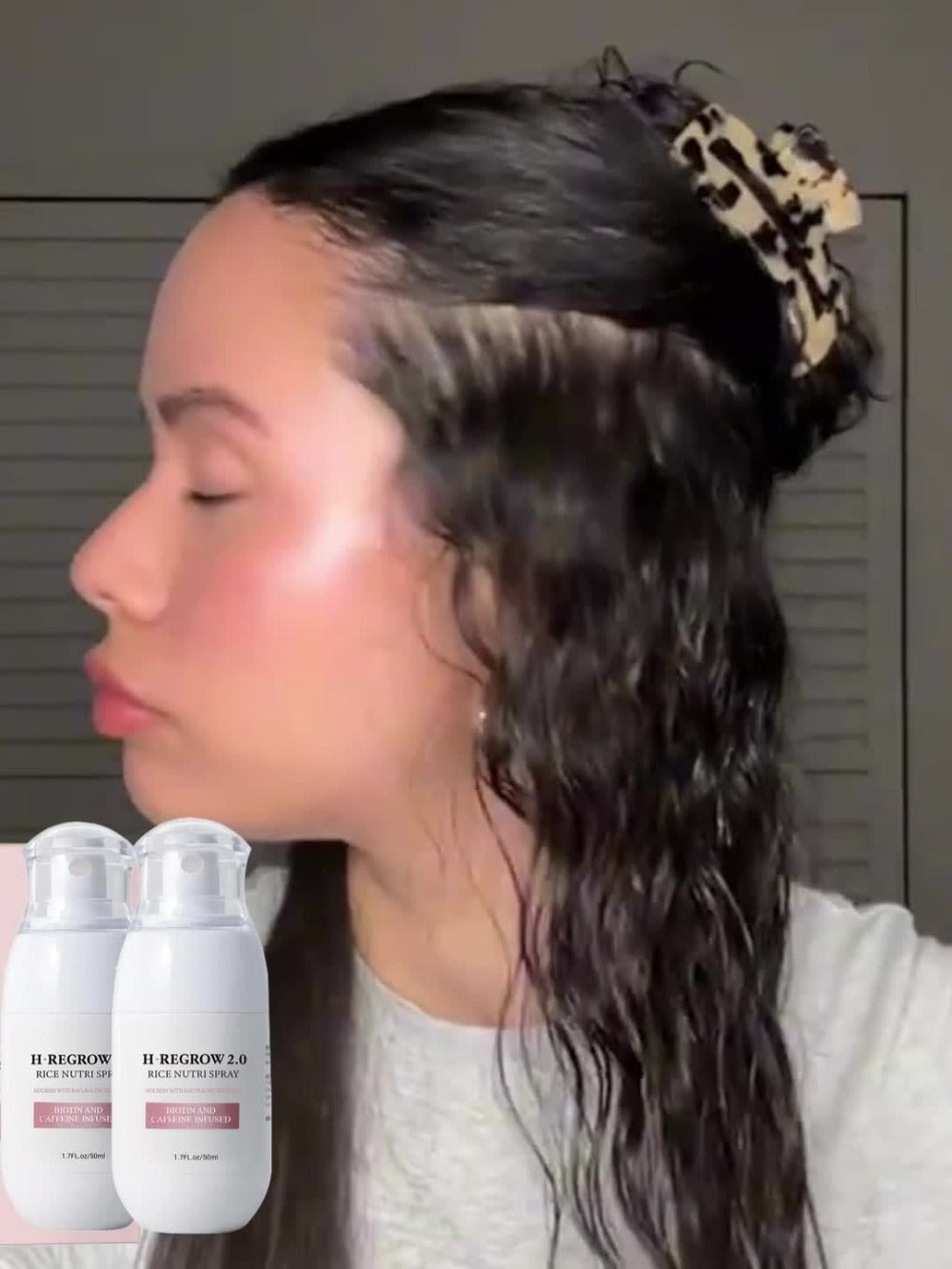 Rice Scalp Spray 4pcs Set, Hydrolyzed Rice Protein & Ginger Root Extract Hair Mist for Scalp, Strengthening & Softening