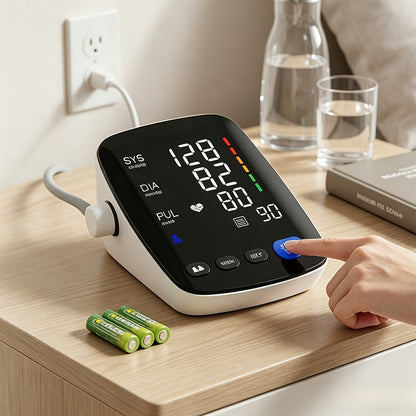 Upper Arm Blood Pressure Monitor, Digital BP Machine, Large LED Display, 2-User 198 Memory, Adjustable Cuff 8.7-17in