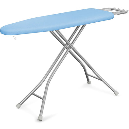 Full-Size 52-by-14-Inch Folding Ironing Board with Four-Leg Stand and Iron Rest in Four Colors