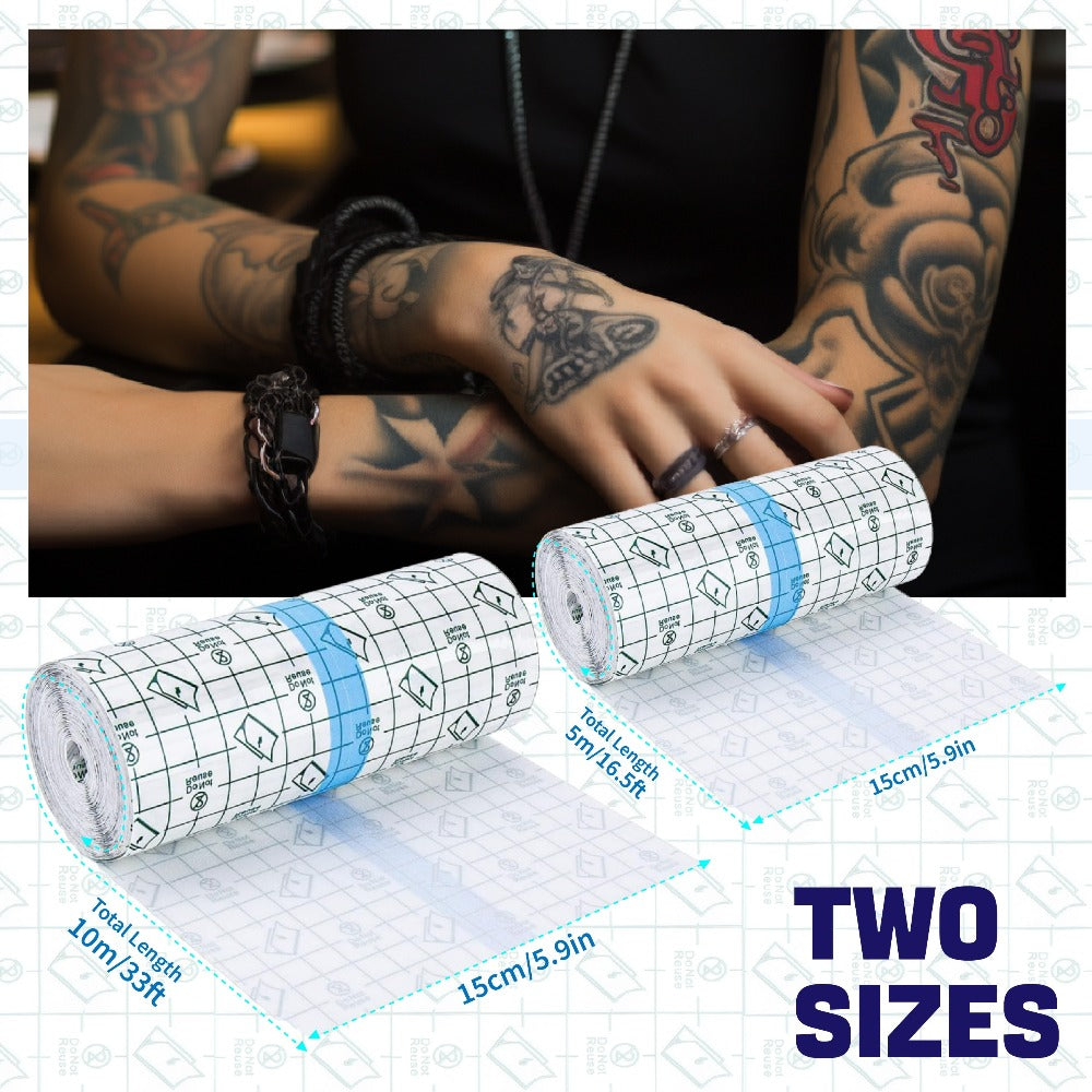 Tattoo Bandage Roll Clear Second Skin Film for New Tattoo Healing for Temporary Body Art, Festivals and Costumes