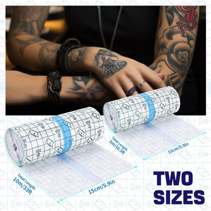 Tattoo Bandage Roll Clear Second Skin Film for New Tattoo Healing for Temporary Body Art, Festivals and Costumes