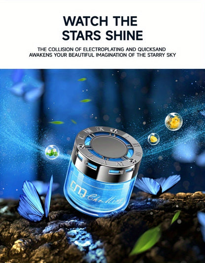 Two-Piece Solid Gel Car Air Freshener Jars with Four Cologne, Blue Bell, Rose and Osmanthus Scent Pairings