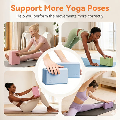 Foam Yoga Mat Set 2-Pack – EVA High-Density Non-Slip Mats for Pilates, Stretching, Meditation & Home Fitness Workouts