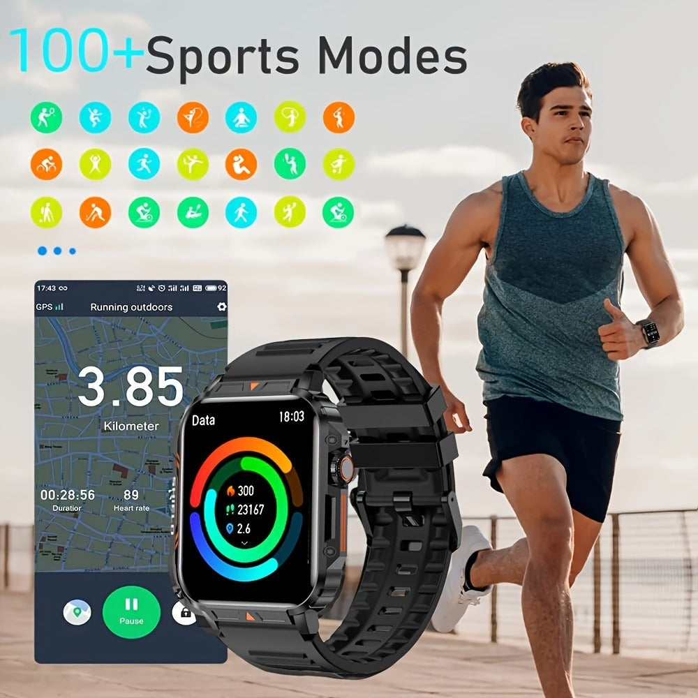 Smartwatch for Men with Bluetooth Calling SENBONO BT8959T5, 1.95" Large Display, 100+ Sport Modes, 340mAh Rechargeable Battery, Multiple