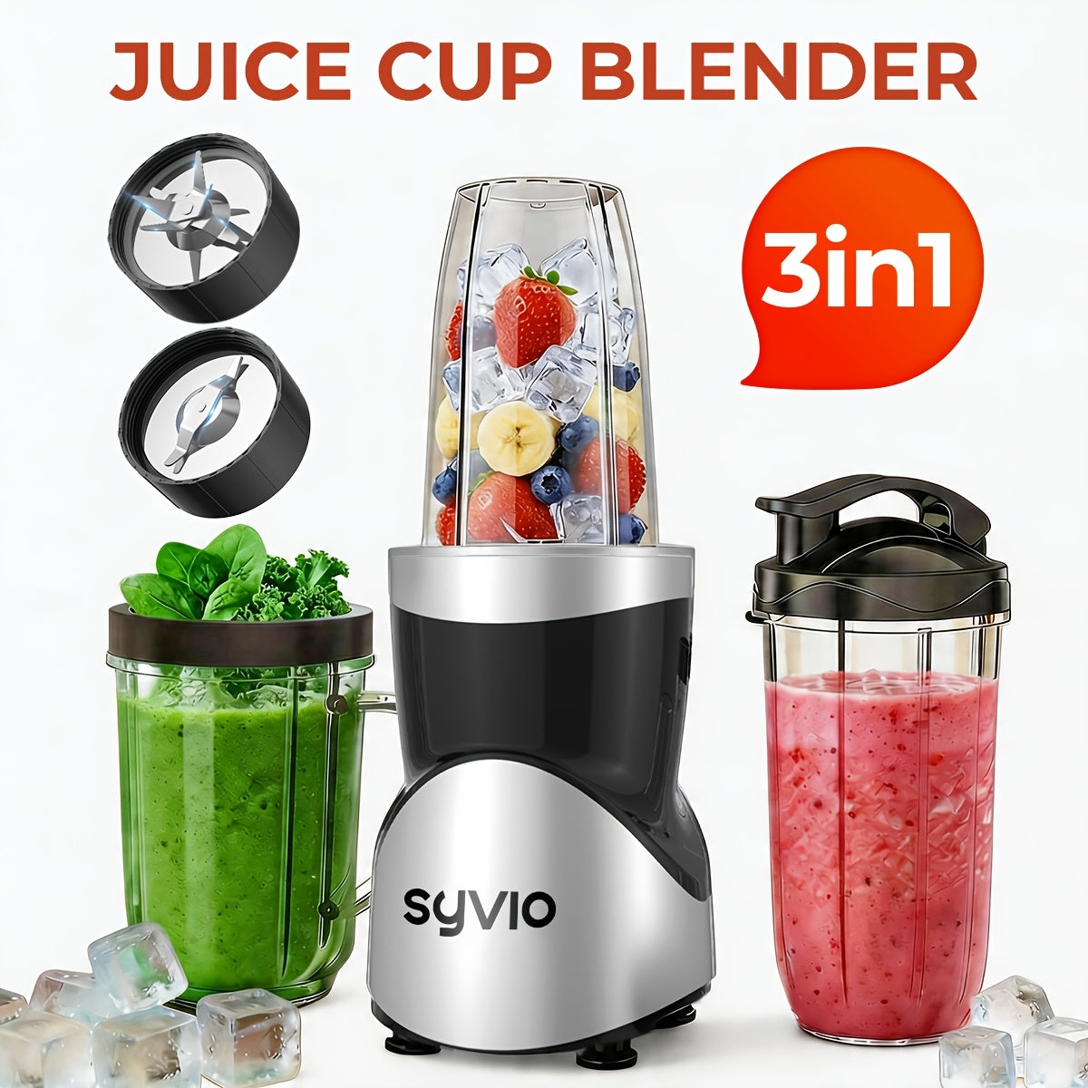 Personal Blender & Smoothie Maker 12-in-1, High-Powered Protein Shake Mixer, Multi-Function Grinder