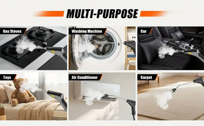 Portable Steam Cleaner High Pressure High Temperature with 3 Brush Heads Handheld Steam Cleaner for Bathroom Kitchen Furniture Car Home