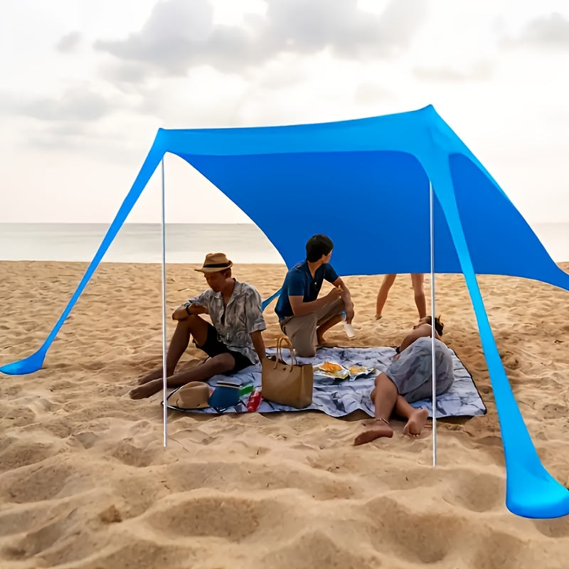 Beach Canopy Pop Up Sun Shelter Large 4-6 Person Portable Outdoor for Garden, Patio and Yard Use