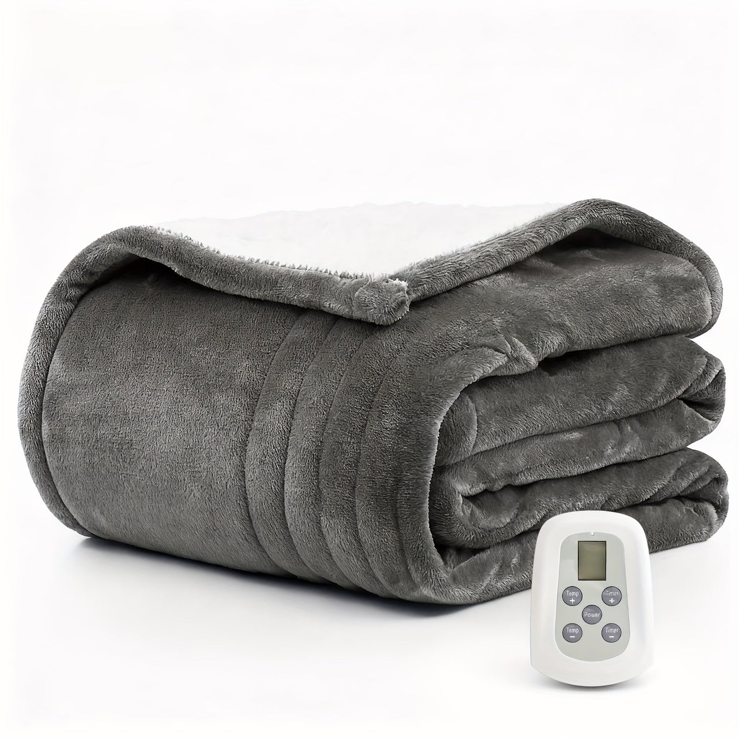 Dual Control Electric Heated Blanket with 10 Heat Levels - Auto Shutoff, Overheat Protection, Fast Heating