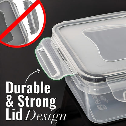 Meal Prep Box Food Storage Organizer with Stackable Lidded Plastic Sets in Three Piece Counts